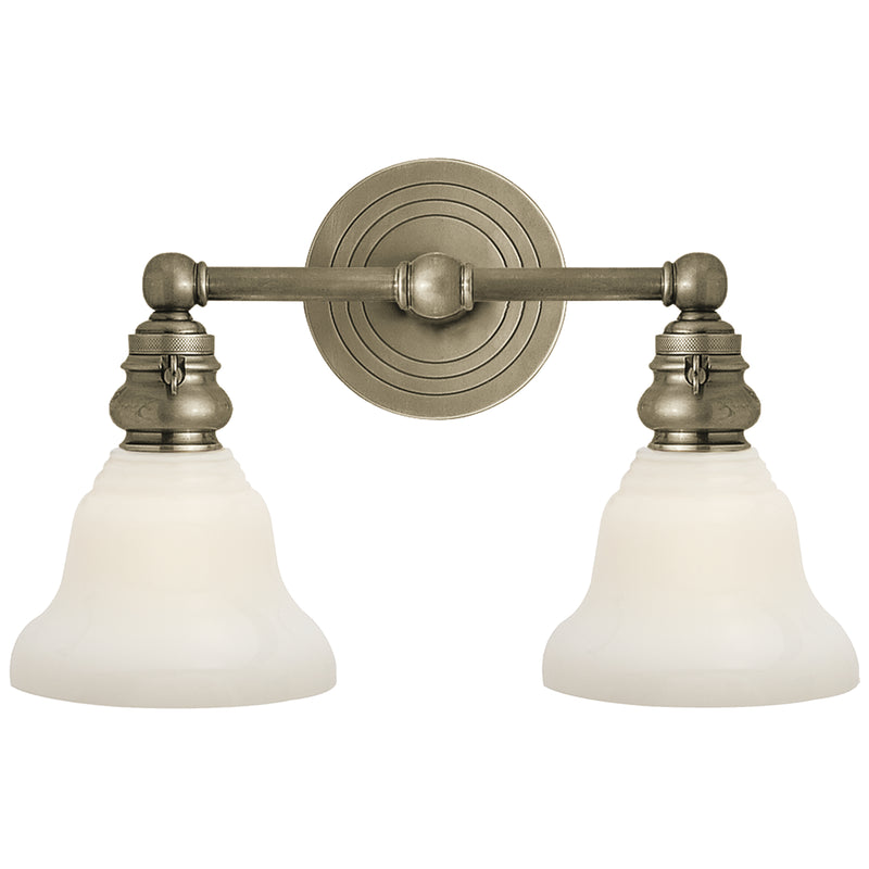 Visual Comfort Signature SL 2932AN/SLEG-WG Two Light Wall Sconce, Antique Nickel
