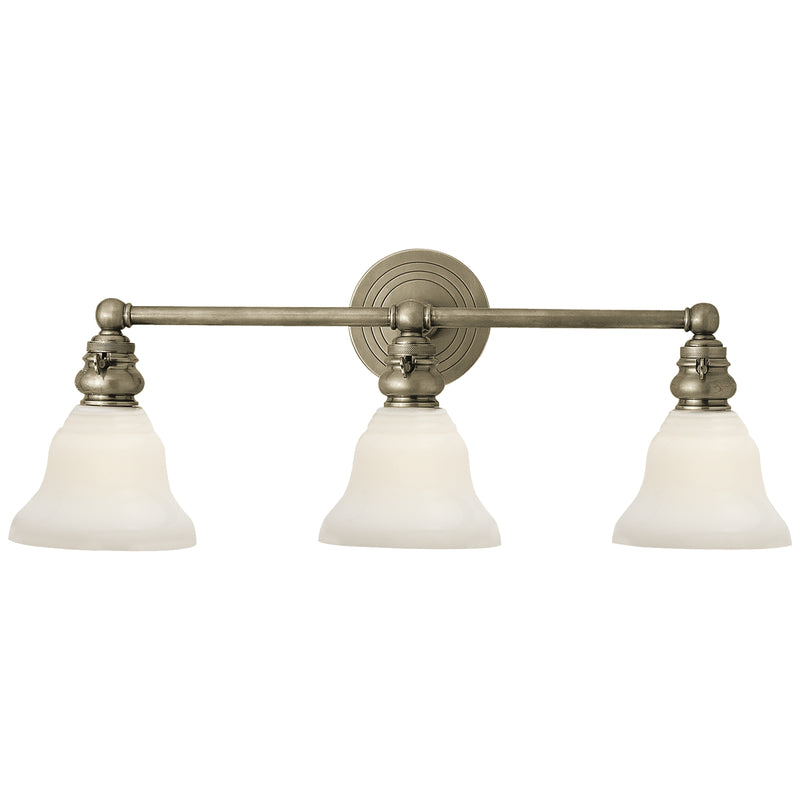 Visual Comfort Signature SL 2933AN/SLEG-WG Three Light Wall Sconce, Antique Nickel