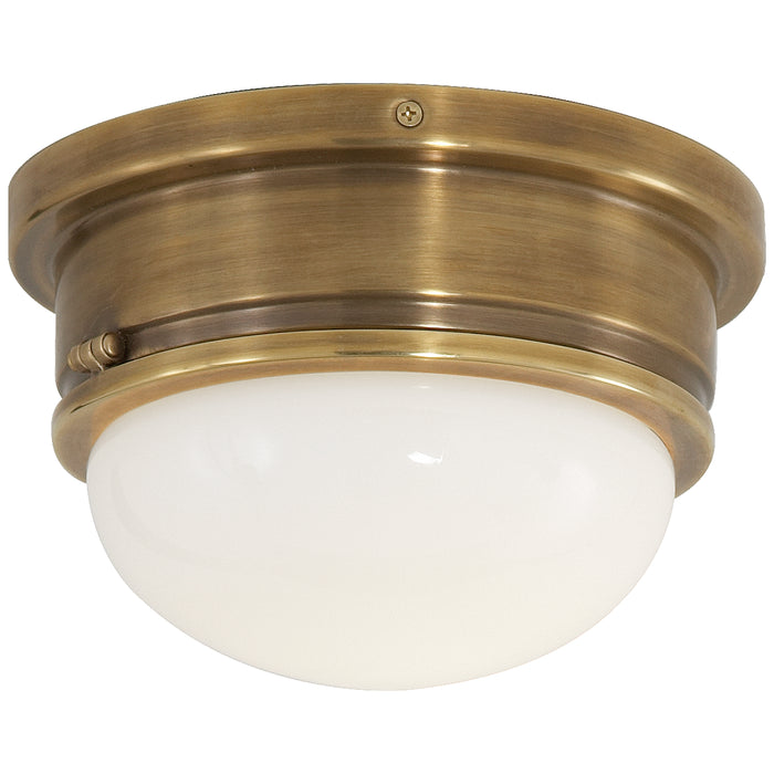 Visual Comfort Signature SL 4001HAB-WG One Light Flush Mount, Hand-Rubbed Antique Brass