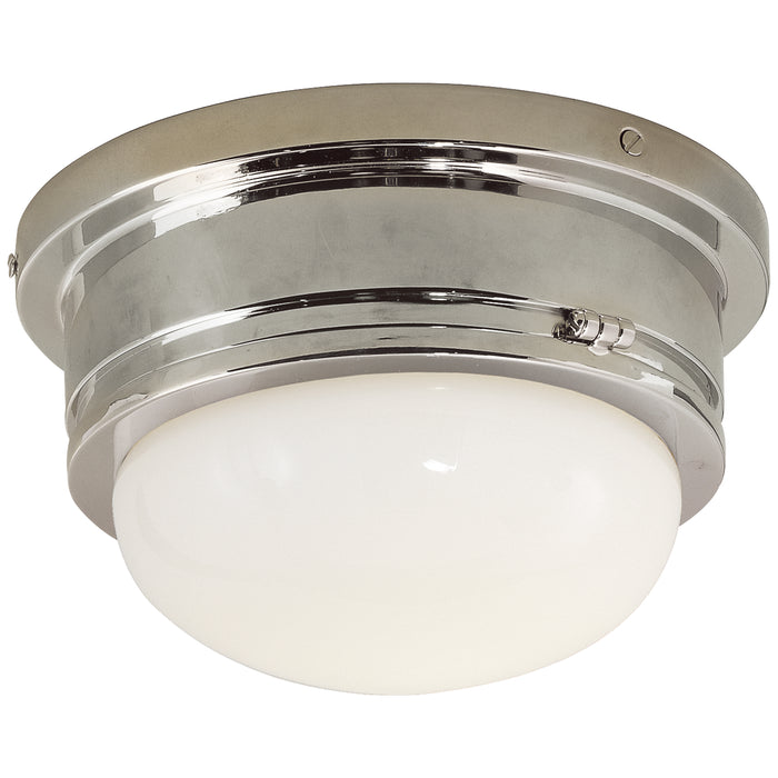 Visual Comfort Signature SL 4001PN-WG One Light Flush Mount, Polished Nickel
