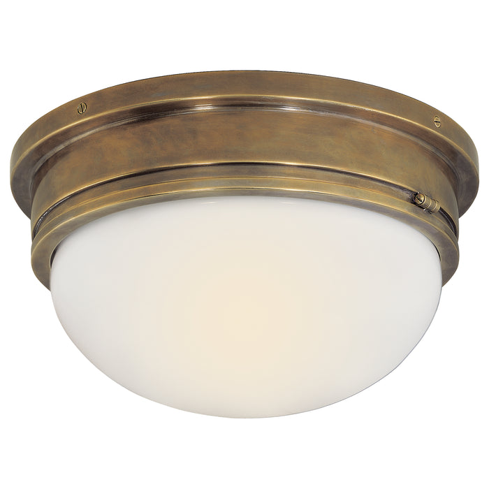 Visual Comfort Signature SL 4002HAB-WG Two Light Flush Mount, Hand-Rubbed Antique Brass