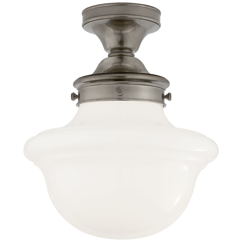 Visual Comfort Signature SL 4121AN-WG One Light Flush Mount, Antique Nickel