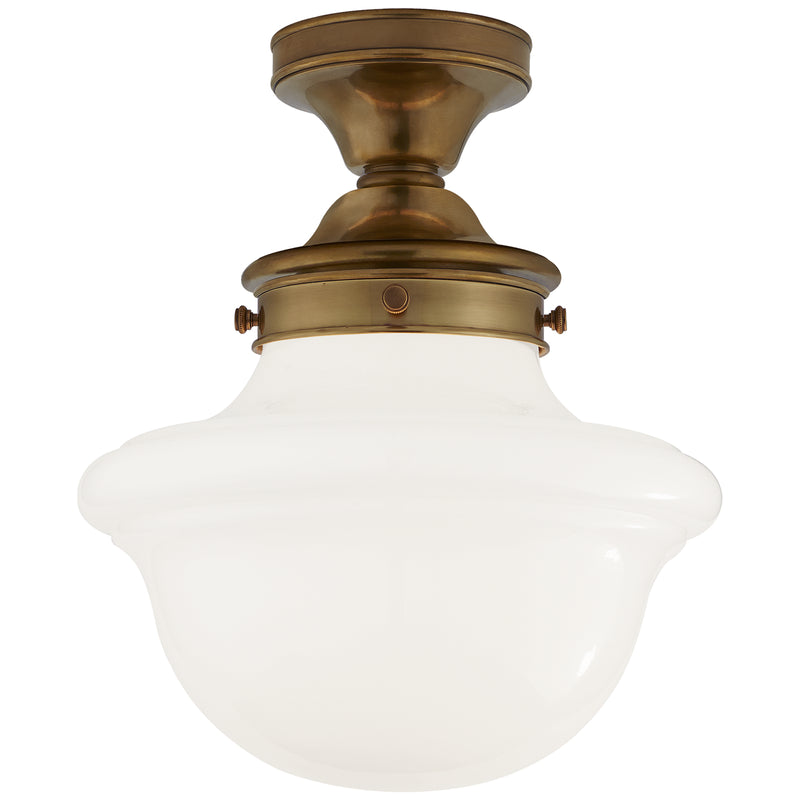 Visual Comfort Signature SL 4121HAB-WG One Light Flush Mount, Hand-Rubbed Antique Brass