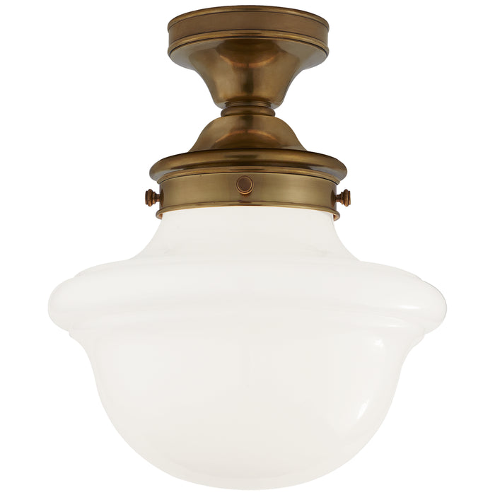 Visual Comfort Signature SL 4121HAB-WG One Light Flush Mount, Hand-Rubbed Antique Brass