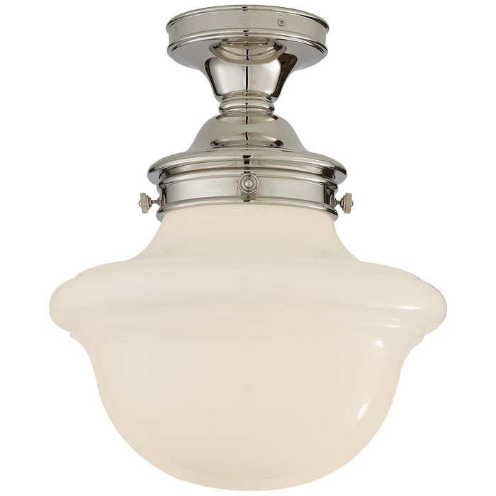 Visual Comfort Signature SL 4121PN-WG One Light Flush Mount, Polished Nickel