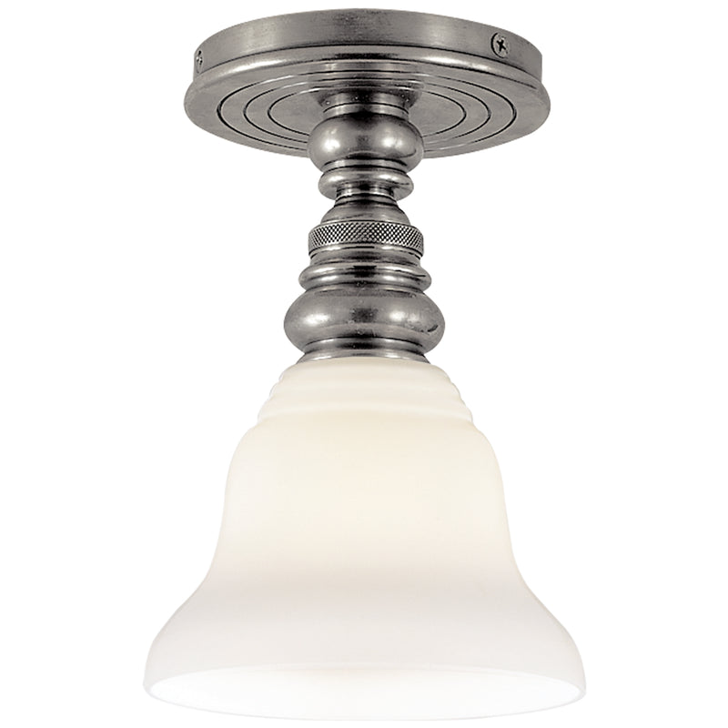 Visual Comfort Signature SL 5001AN/SLEG-WG One Light Flush Mount, Antique Nickel