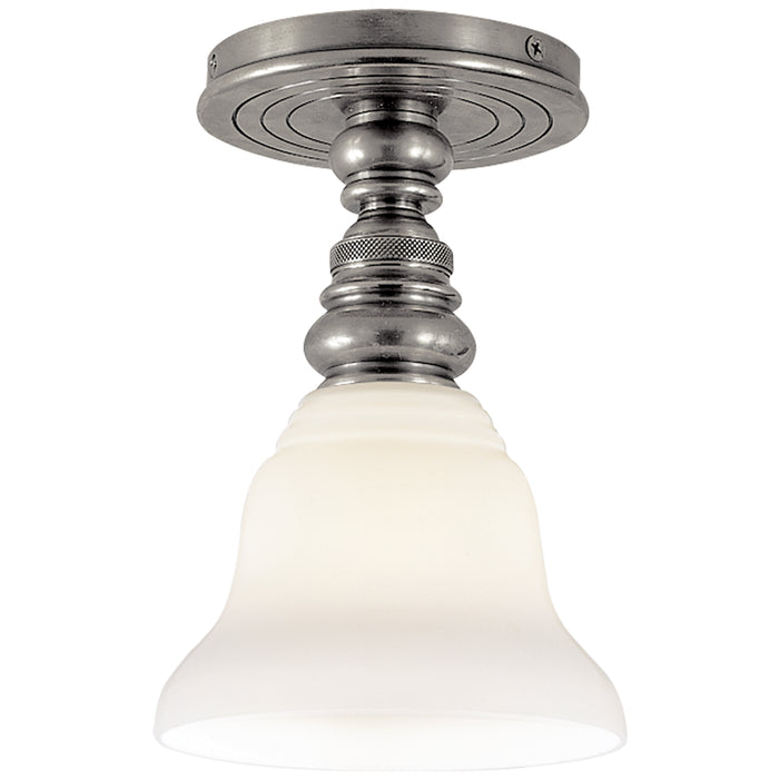 Visual Comfort Signature SL 5001AN/SLEG-WG One Light Flush Mount, Antique Nickel