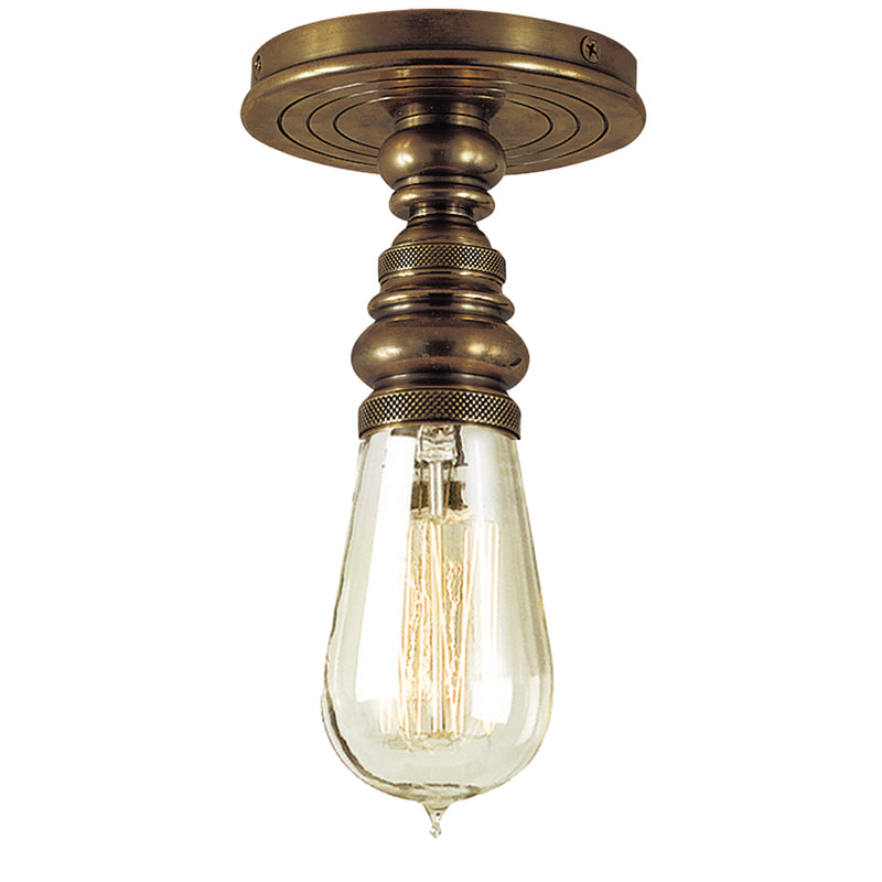 Visual Comfort Signature SL 5001HAB One Light Flush Mount, Hand-Rubbed Antique Brass
