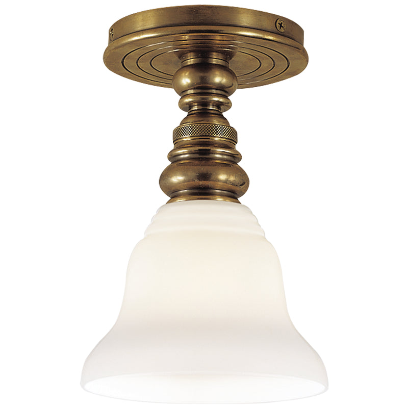 Visual Comfort Signature SL 5001HAB/SLEG-WG One Light Flush Mount, Hand-Rubbed Antique Brass