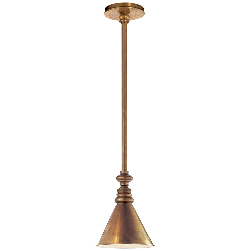 Visual Comfort Signature SL 5125HAB/SLD-HAB One Light Pendant, Hand-Rubbed Antique Brass