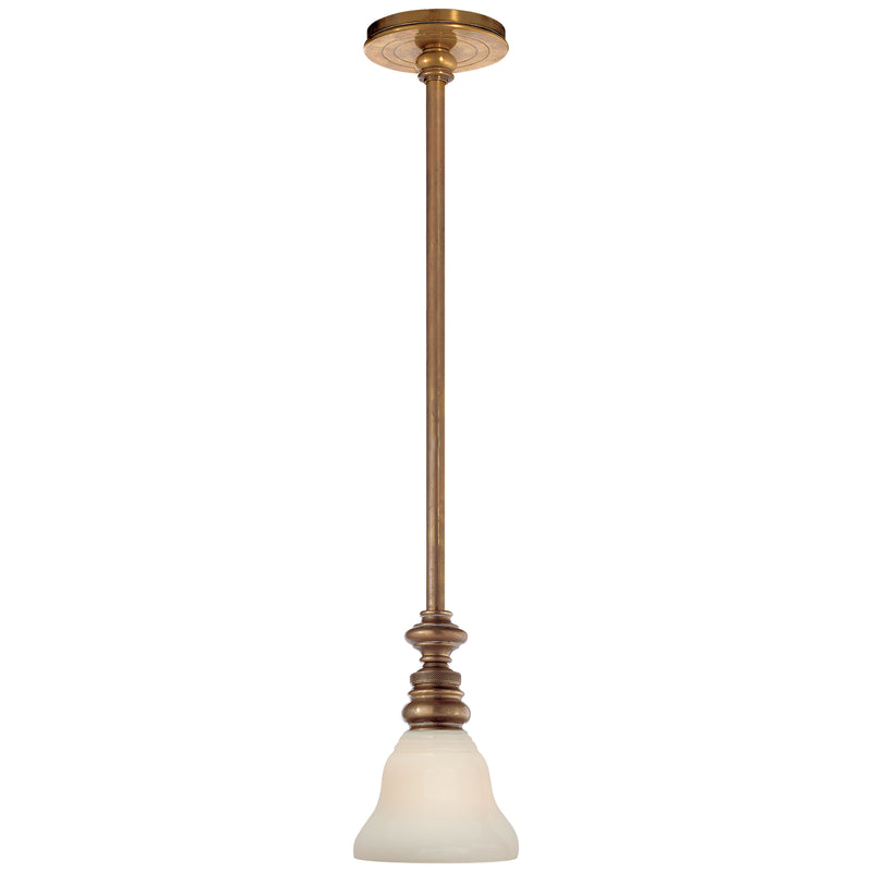 Visual Comfort Signature SL 5125HAB/SLEG-WG One Light Pendant, Hand-Rubbed Antique Brass