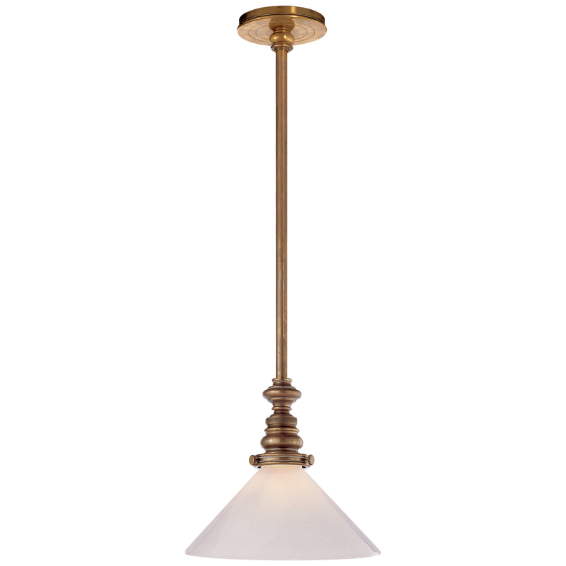Visual Comfort Signature SL 5125HAB-WG1 One Light Pendant, Hand-Rubbed Antique Brass