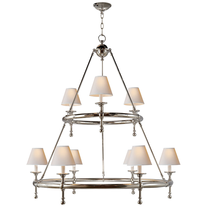 Visual Comfort Signature SL 5813PN-NP Nine Light Chandelier, Polished Nickel