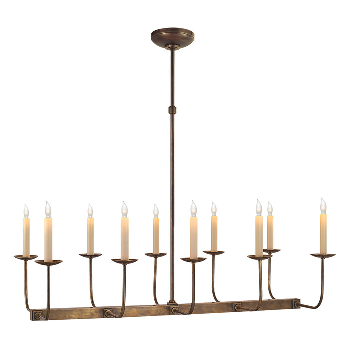 Visual Comfort Signature SL 5863HAB Ten Light Chandelier, Hand-Rubbed Antique Brass