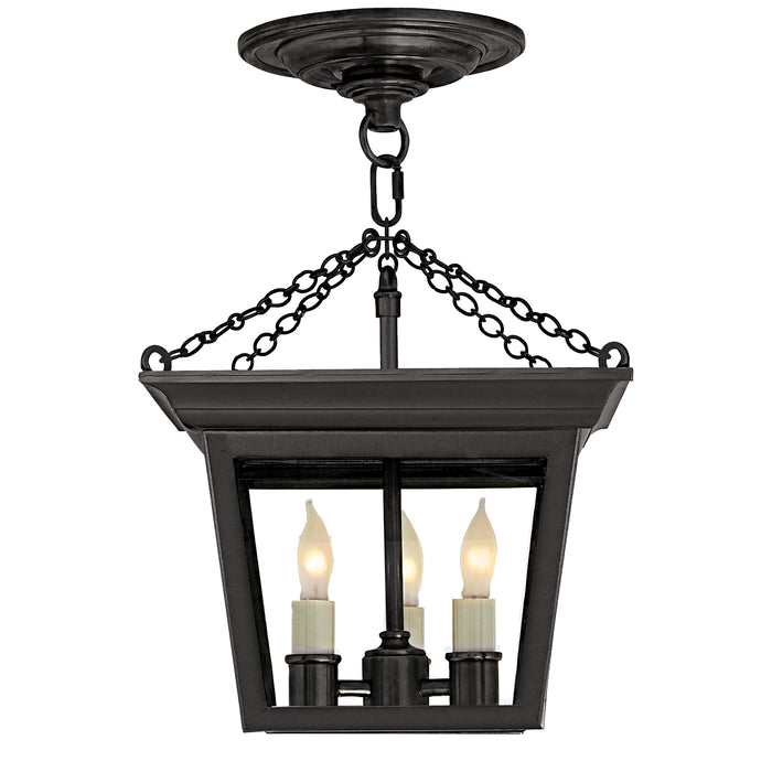 Visual Comfort Signature SL 5870BR Three Light Semi-Flush Mount, Blackened Rust