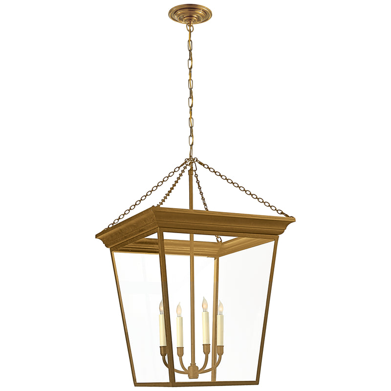 Visual Comfort Signature SL 5872HAB Four Light Lantern, Hand-Rubbed Antique Brass