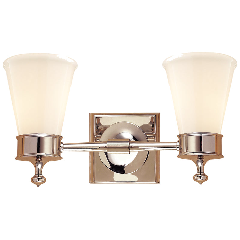 Visual Comfort Signature SS 2002PN-WG Two Light Wall Sconce, Polished Nickel