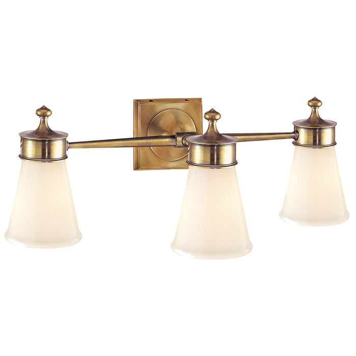 Visual Comfort Signature SS 2003HAB-WG Three Light Wall Sconce, Hand-Rubbed Antique Brass