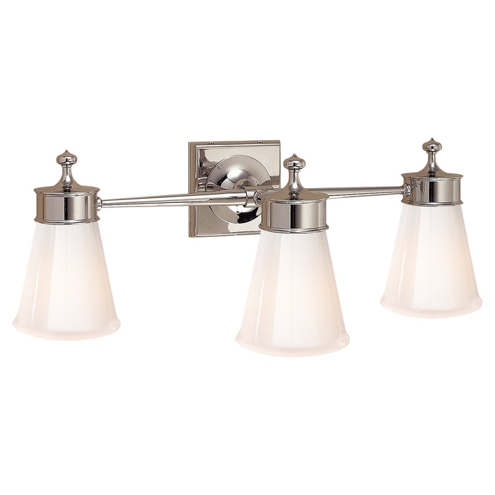 Visual Comfort Signature SS 2003PN-WG Three Light Wall Sconce, Polished Nickel