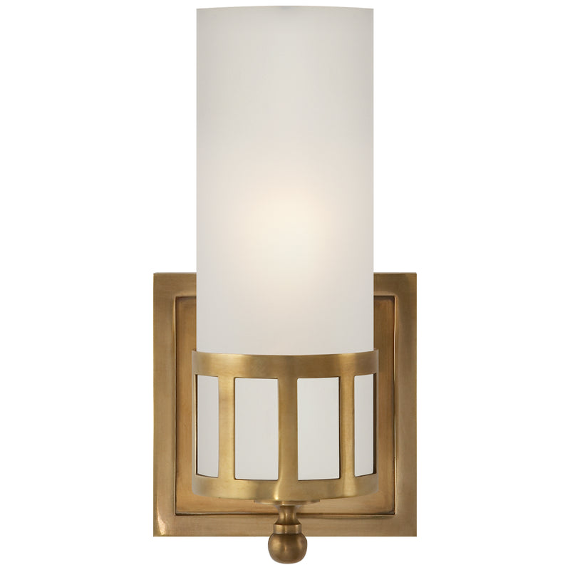 Visual Comfort Signature SS 2011HAB-FG One Light Wall Sconce, Hand-Rubbed Antique Brass
