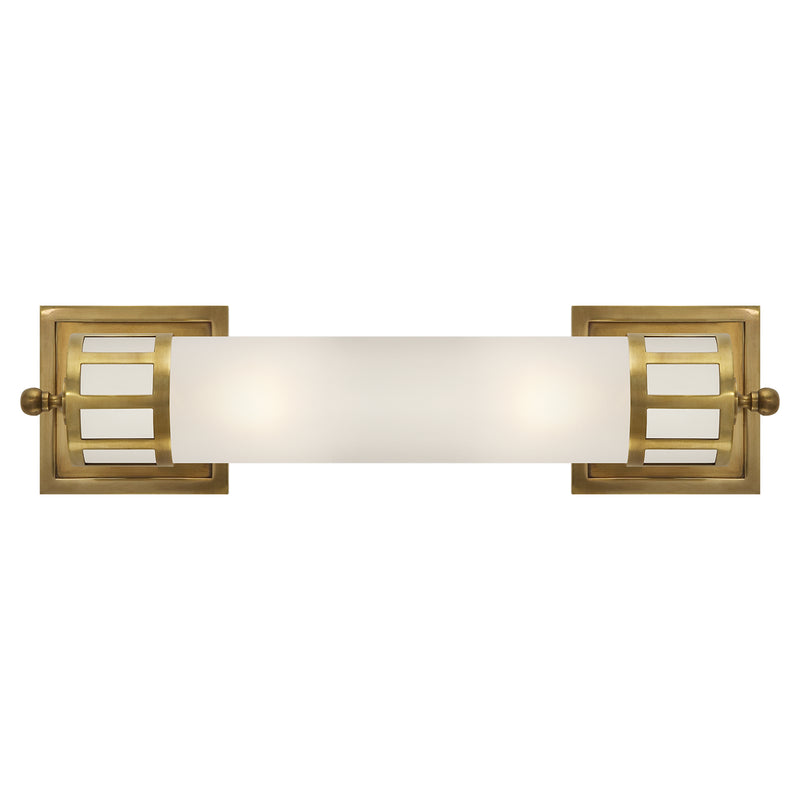 Visual Comfort Signature SS 2013HAB-FG Two Light Wall Sconce, Hand-Rubbed Antique Brass