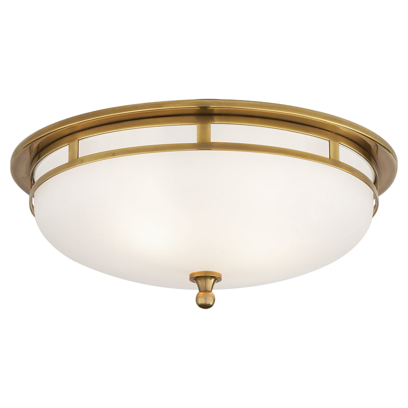 Visual Comfort Signature SS 4011HAB-FG Two Light Flush Mount, Hand-Rubbed Antique Brass