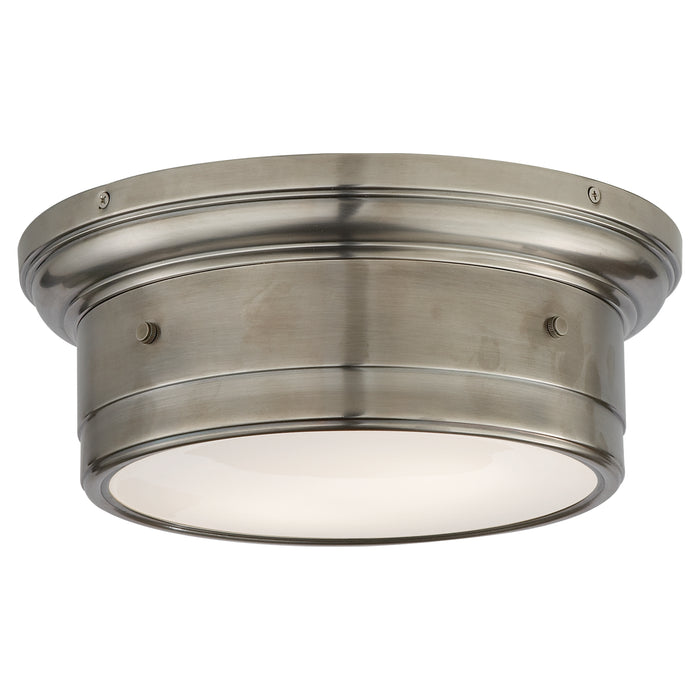 Visual Comfort Signature SS 4015AN-WG Two Light Flush Mount, Antique Nickel