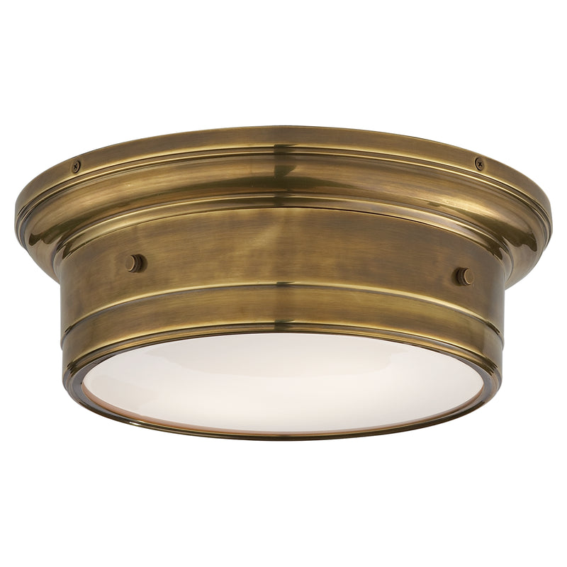 Visual Comfort Signature SS 4015HAB-WG Two Light Flush Mount, Hand-Rubbed Antique Brass