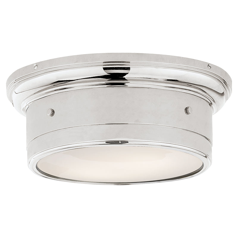 Visual Comfort Signature SS 4015PN-WG Two Light Flush Mount, Polished Nickel