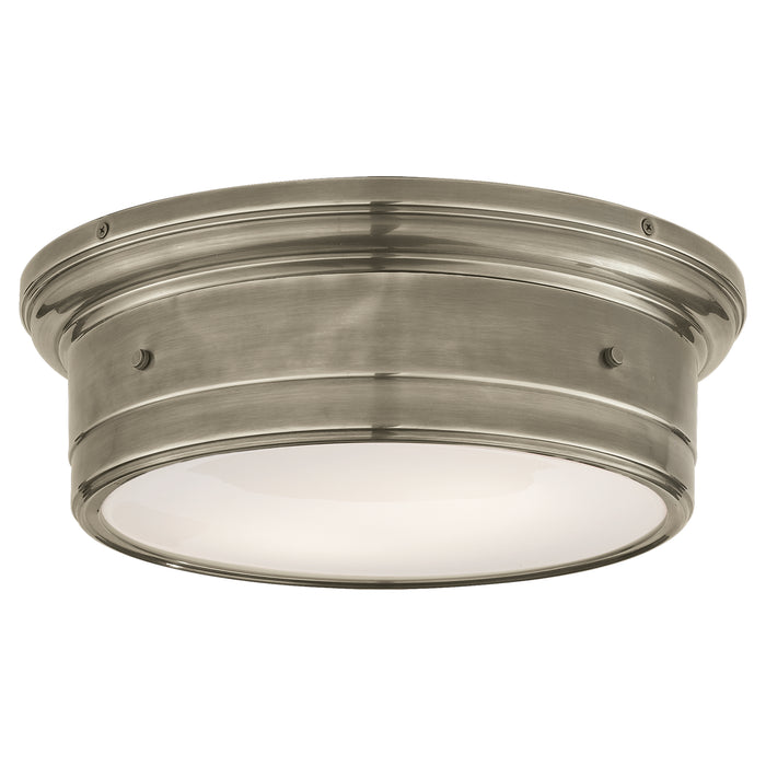 Visual Comfort Signature SS 4016AN-WG Two Light Flush Mount, Antique Nickel