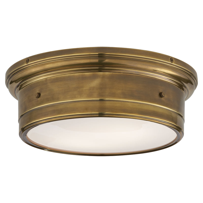 Visual Comfort Signature SS 4016HAB-WG Two Light Flush Mount, Hand-Rubbed Antique Brass