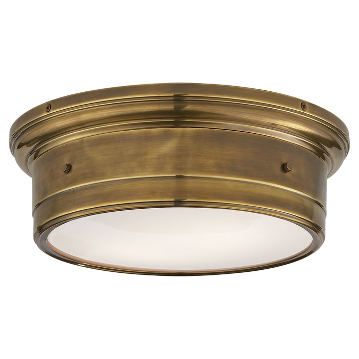 Visual Comfort Signature SS 4016HAB-WG Two Light Flush Mount, Hand-Rubbed Antique Brass