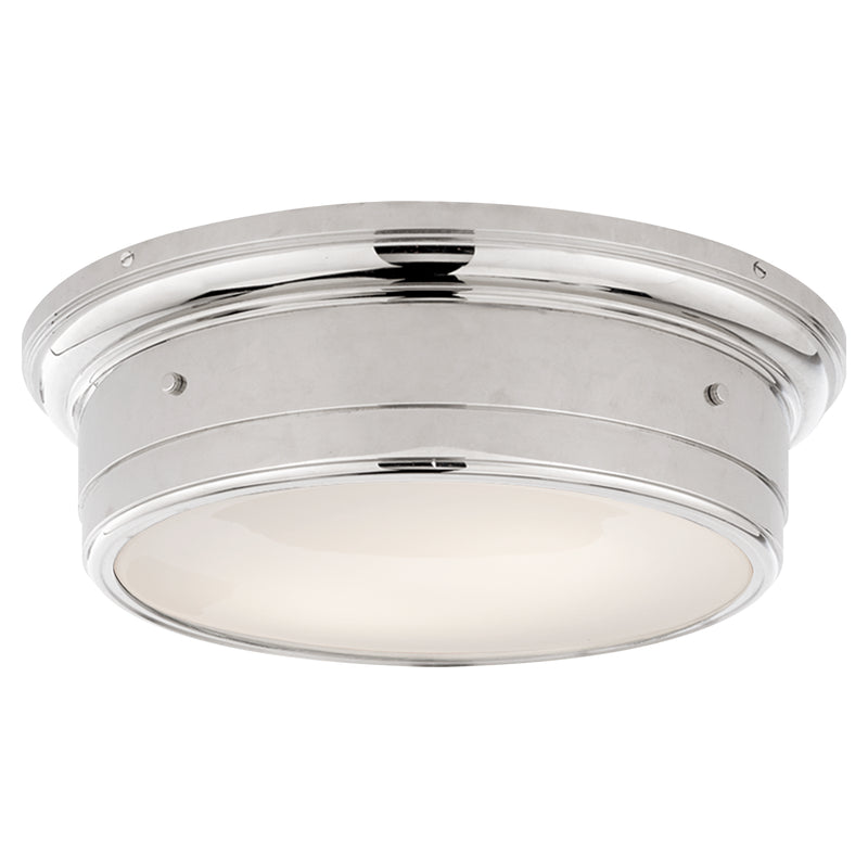 Visual Comfort Signature SS 4016PN-WG Two Light Flush Mount, Polished Nickel