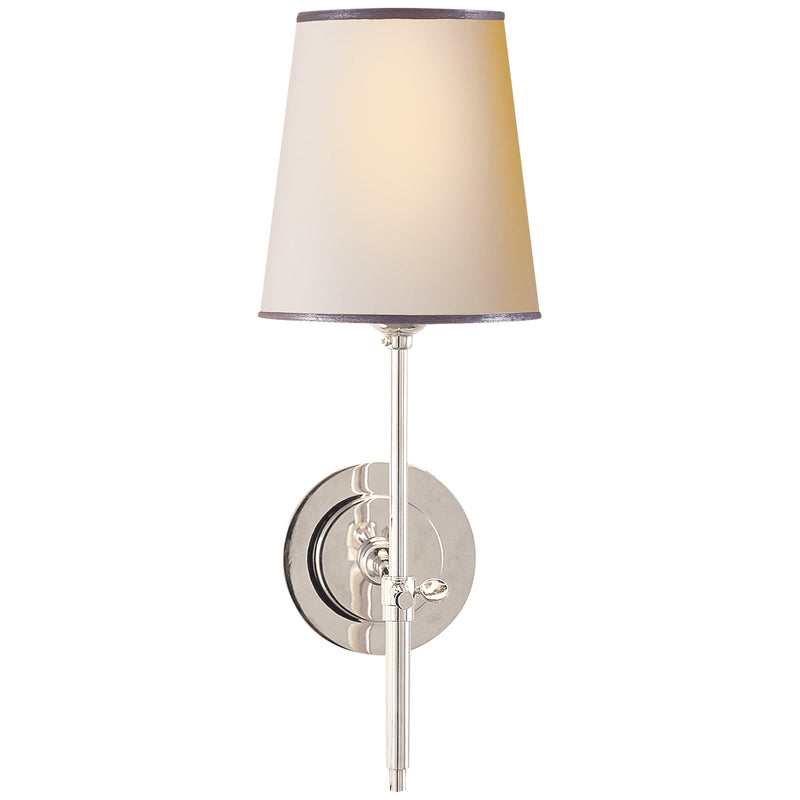 Visual Comfort Signature TOB 2002PN-NP/ST One Light Wall Sconce, Polished Nickel