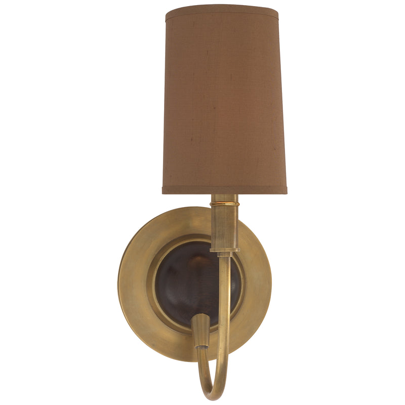Visual Comfort Signature TOB 2067HAB/CHC-FS One Light Wall Sconce, Antique Brass with Chocolate