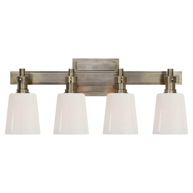 Visual Comfort Signature TOB 2153AN-WG Four Light Bath Sconce, Antique Nickel
