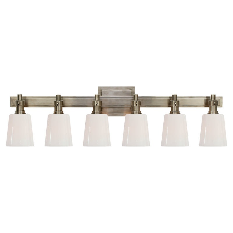 Visual Comfort Signature TOB 2154AN-WG Six Light Linear Bath Sconce, Antique Nickel