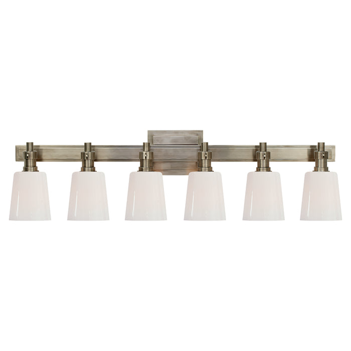 Visual Comfort Signature TOB 2154AN-WG Six Light Linear Bath Sconce, Antique Nickel