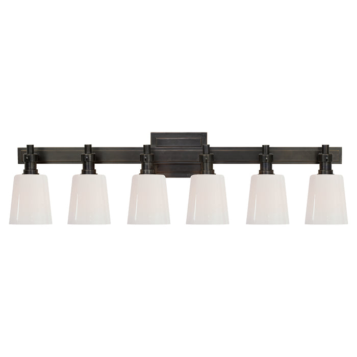Visual Comfort Signature TOB 2154BZ-WG Six Light Linear Bath Sconce, Bronze