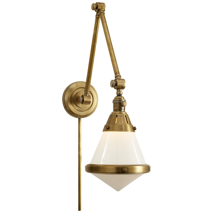 Visual Comfort Signature TOB 2156HAB-WG One Light Wall Sconce, Hand-Rubbed Antique Brass