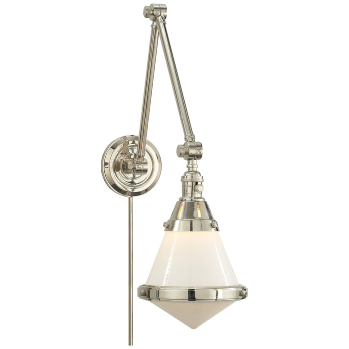 Visual Comfort Signature TOB 2156PN-WG One Light Wall Sconce, Polished Nickel