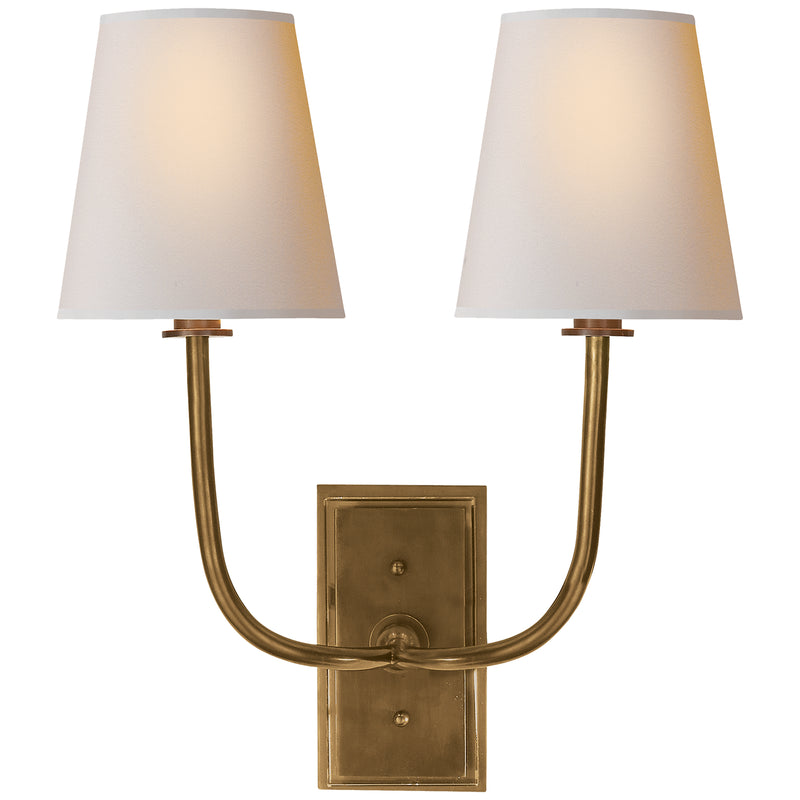 Visual Comfort Signature TOB 2191HAB-NP Two Light Wall Sconce, Hand-Rubbed Antique Brass