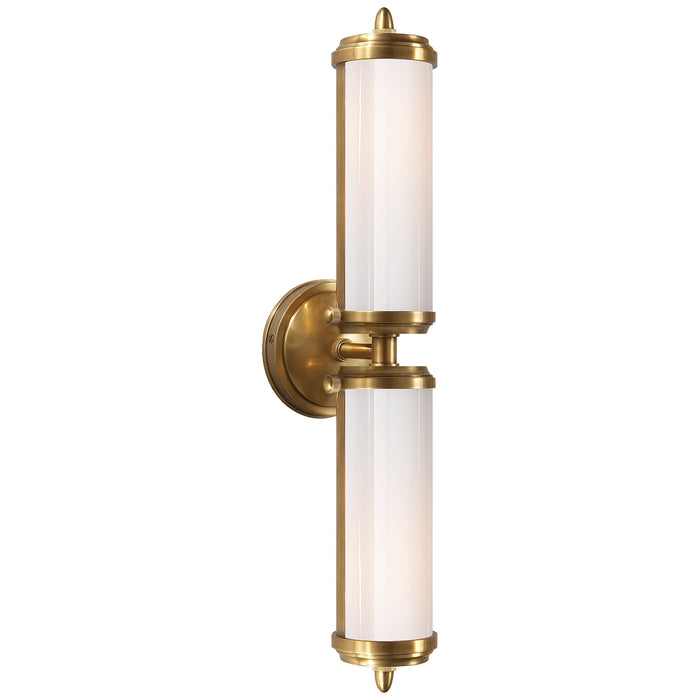 Visual Comfort Signature TOB 2207HAB-WG Two Light Bath Sconce, Hand-Rubbed Antique Brass