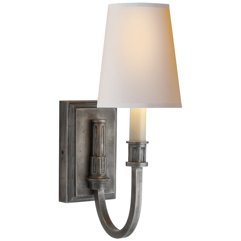 Visual Comfort Signature TOB 2327SN-NP One Light Wall Sconce, Sheffield Nickel