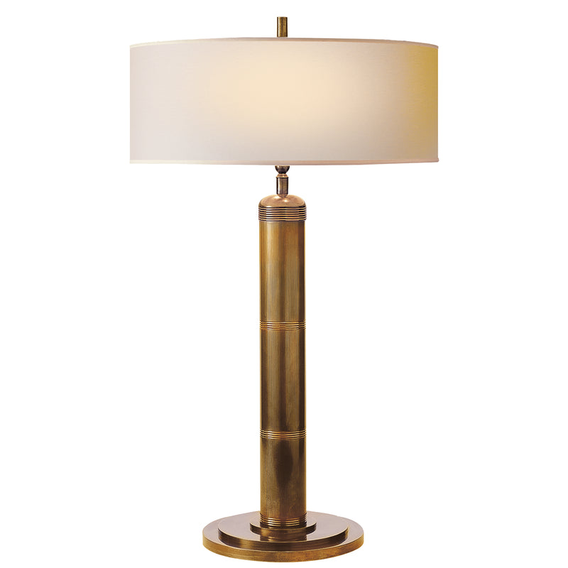 Visual Comfort Signature TOB 3001HAB-NP Two Light Table Lamp, Hand-Rubbed Antique Brass