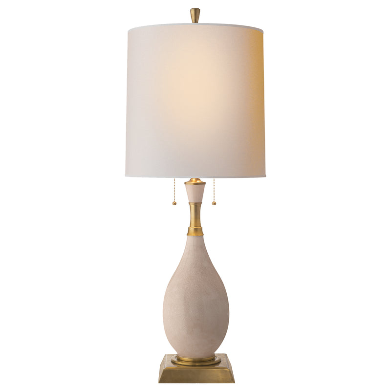 Visual Comfort Signature TOB 3710TS-NP Two Light Table Lamp, Tea Stain Crackle