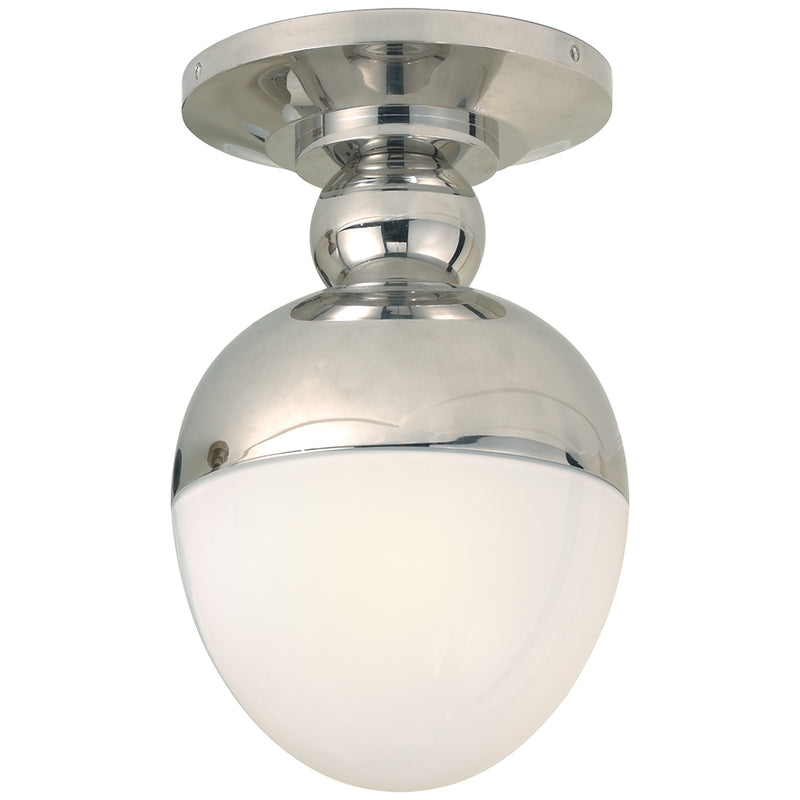 Visual Comfort Signature TOB 4006PN-WG One Light Flush Mount, Polished Nickel