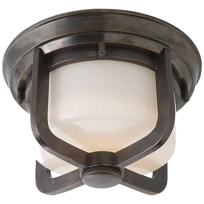 Visual Comfort Signature TOB 4011BZ-WG One Light Flush Mount, Bronze