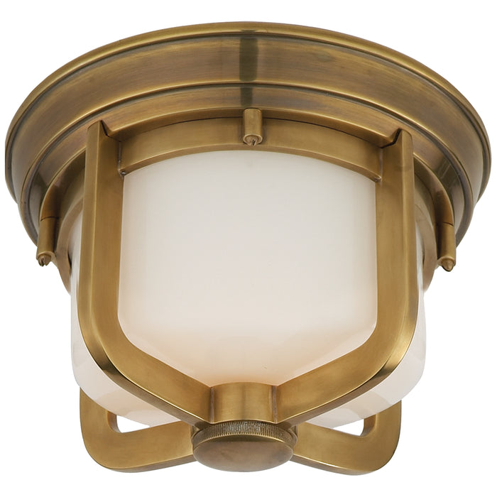 Visual Comfort Signature TOB 4011HAB-WG One Light Flush Mount, Hand-Rubbed Antique Brass