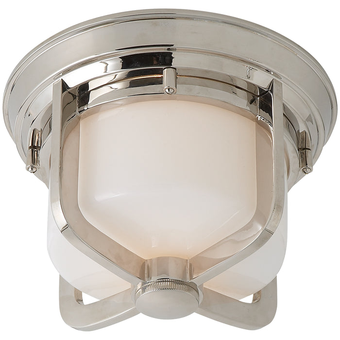 Visual Comfort Signature TOB 4011PN-WG One Light Flush Mount, Polished Nickel